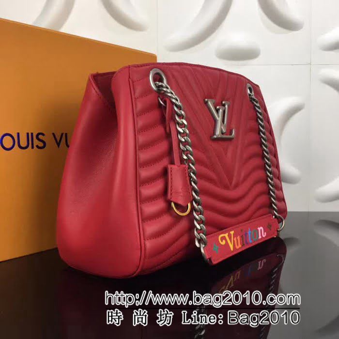 路易威登LV頂級原單New Wave Tote 手袋 M51496黑牛皮鏈條包 YDH1844